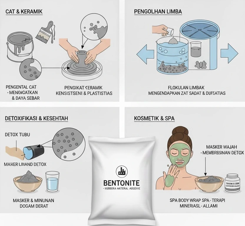 Kegunaan Lainnya (Cat, Keramik, Pengolahan Limbah, Detox)