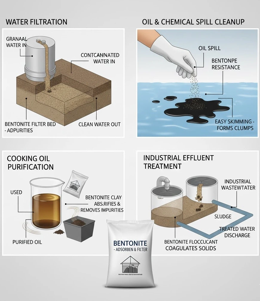 Bentonite sebagai Adsorben Penyaring Air & Minyak